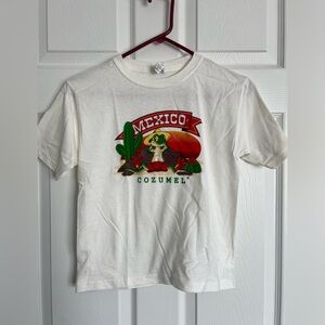 NEW kids child short sleeve white tshirt.  Medium 6-8 MEXICO Cozumel frog.